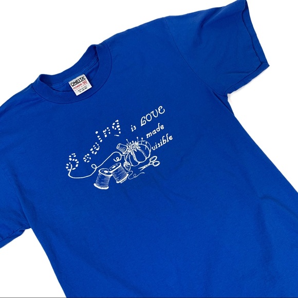 90s “Sewing is Love Made Visible” Vintage T-Shirt - Picture 1 of 5